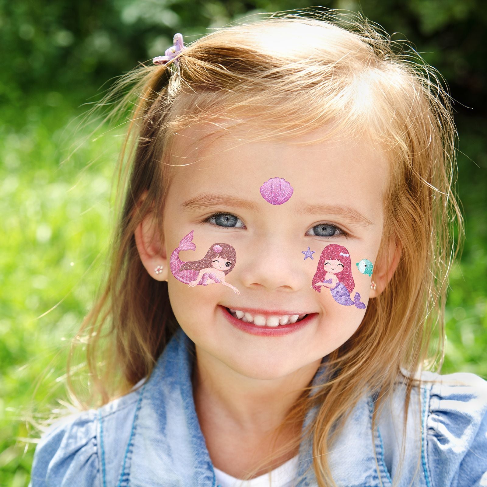 Wholesale 10PCS/SET Children's Watercolor Style Mermaid Tattoo Stickers